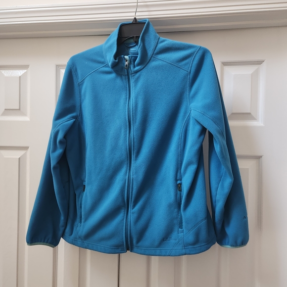 L.L. Bean Solid Teal Blue Fleece Jacket XL - Picture 1 of 10